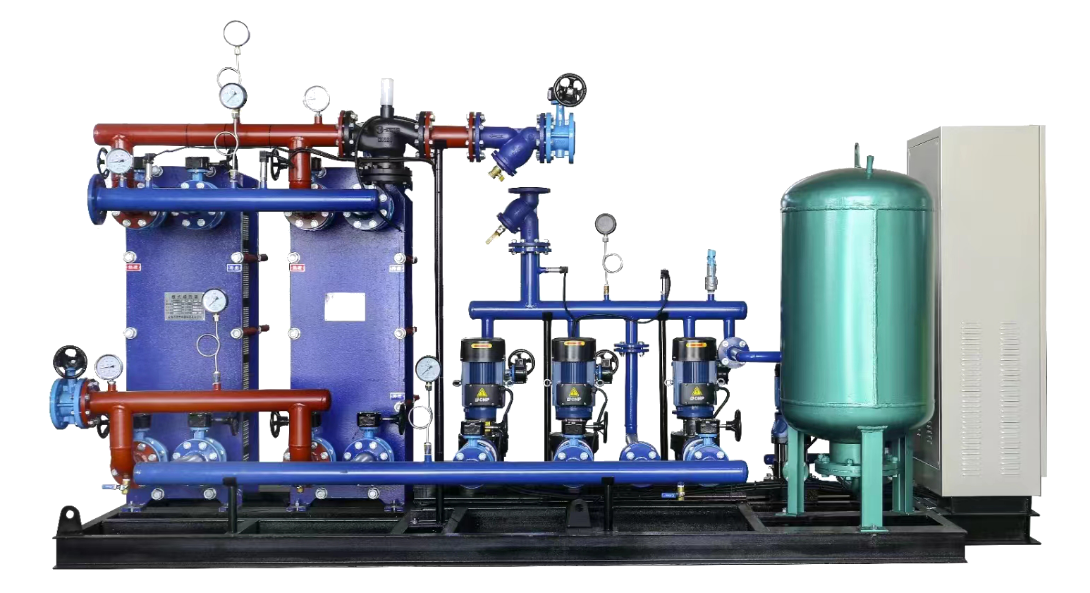 水-水板式換熱機(jī)組+補水系統(tǒng)